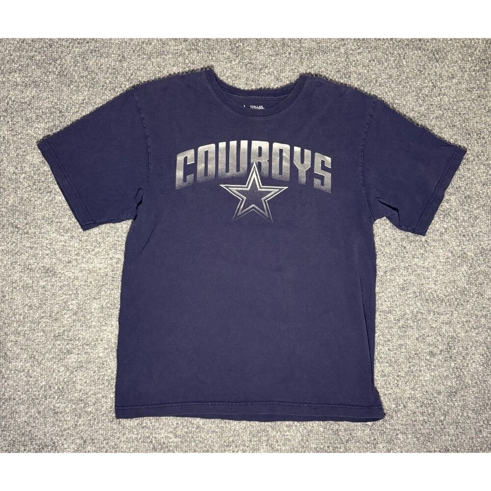 Dallas Cowboys T-Shirt Short Sleeve NFL Football Men’s Navy Blue Cotton Sz Large